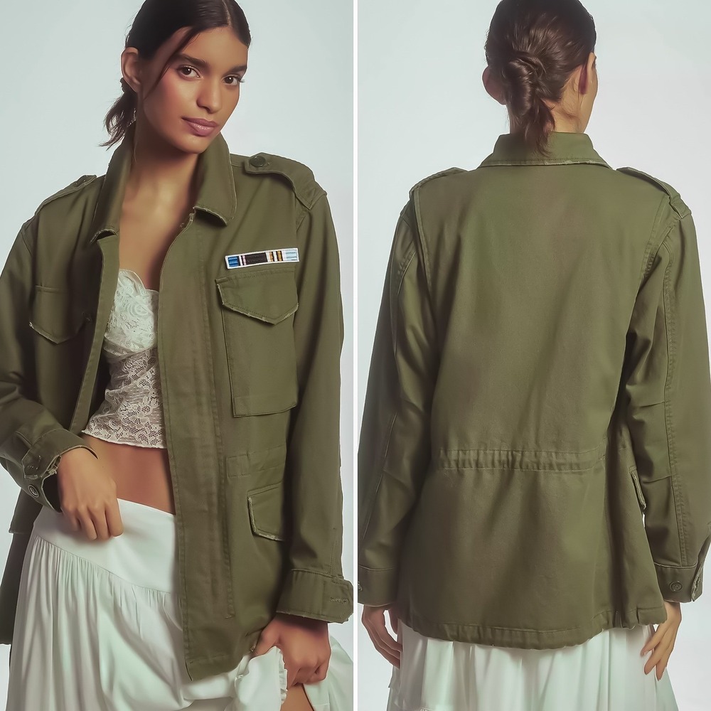 NWT Anthropologie PILCRO Utility Military Jacket Cargo Army Green Sz XXS‎ $178
